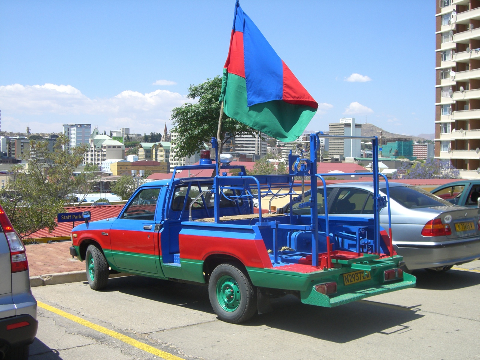 SWAPO campaign vehicle, by Pgallert, Creative Commons Attribution-Share Alike 3.0