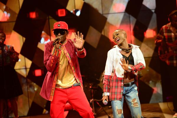 Uganda's artist Chameleone and Nigeria's Eva Alordiah. Photo: www.olorisupergal.com