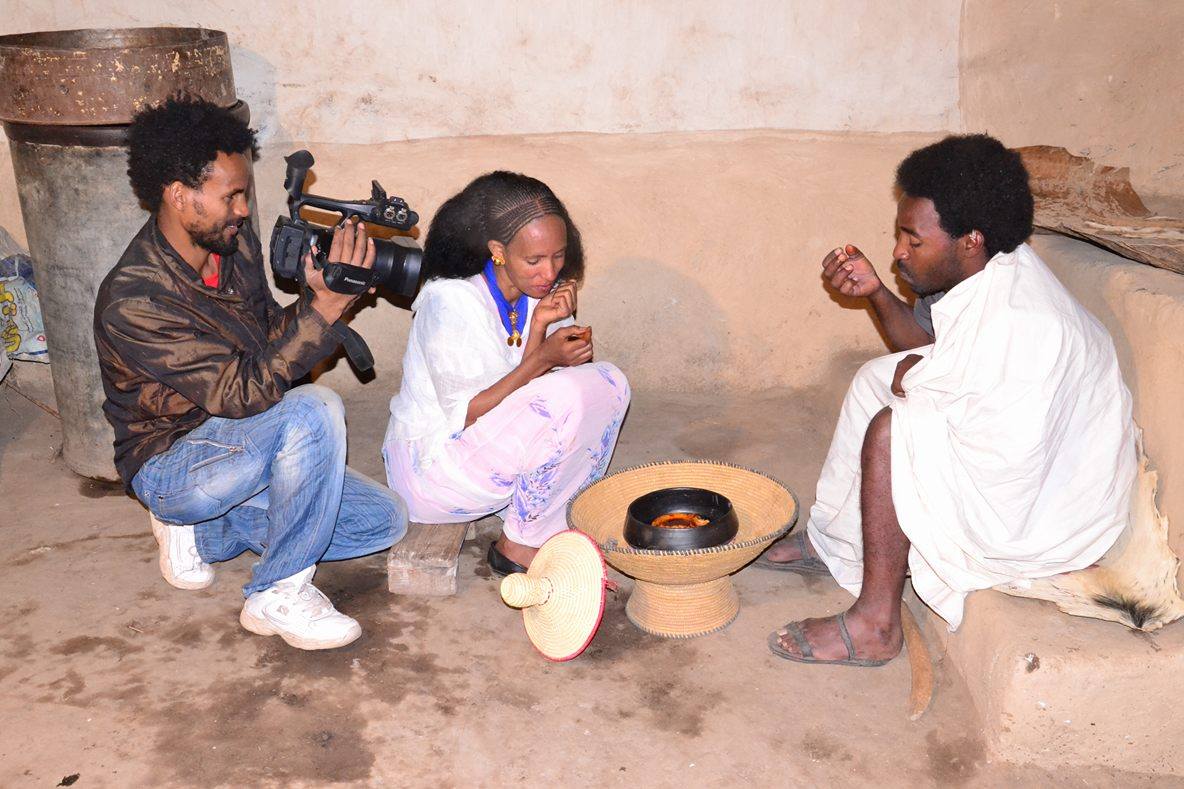 Eritrean crew during a music video production. Photo courtesy of Yonatan Tewelde