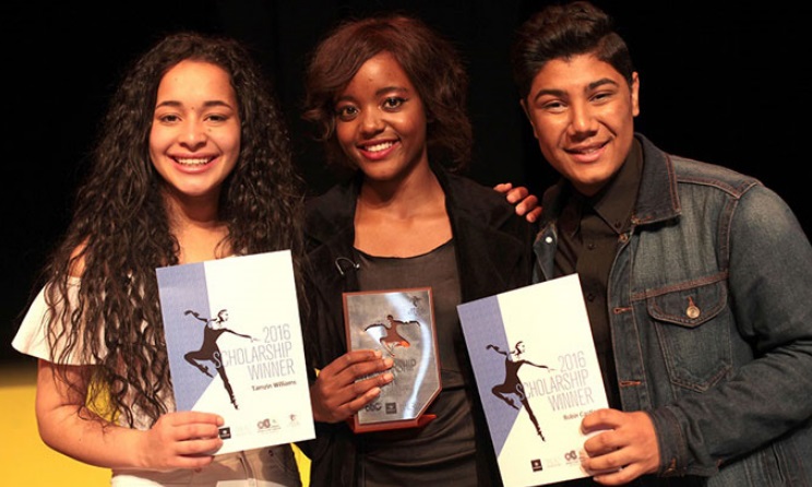Tamzin Williams, Virtuous Kandemiiri and Robin Castle were recipients of 2016 ACT scholarship. Photo: John Hogg.