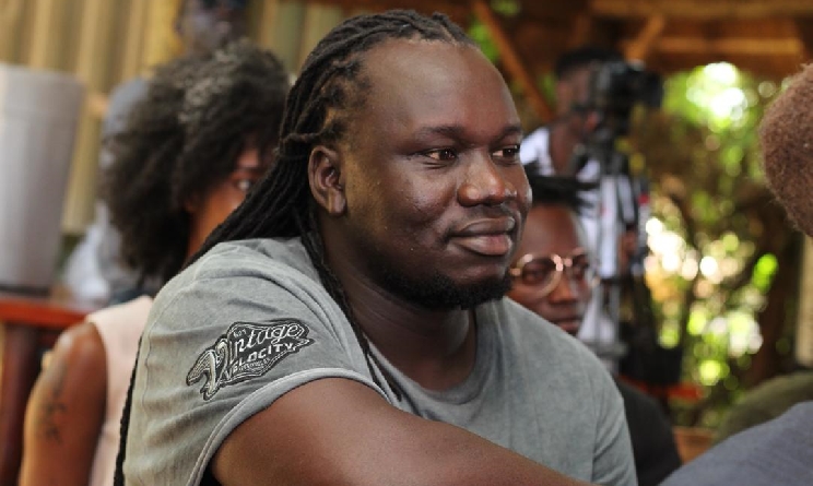 South Sudanese musician Kawaja Revolution during today's workshop on digital branding and marketing at 32º East – Ugandan Arts Trust.