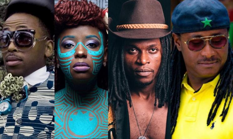 Spoek Mathambo, Muthoni Drummer Queen, Chris Bakalanga des Congo Cowboys, et Didier Awadi.