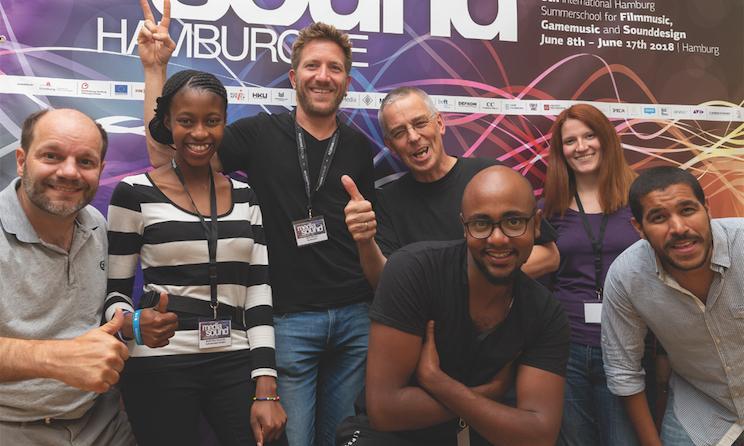 La Sud-Africaine Rethabile Nyamate (deuxième à partir de la gauche) lors de l'édition 2018 de Media Sound Hamburg.
