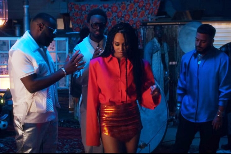 Capture Youtube du clip "Belle" de Gims feat Dadju et Slimane.