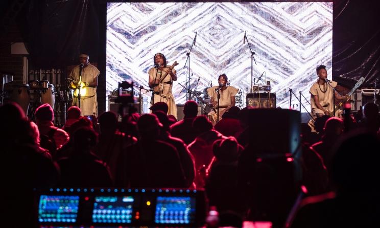 Wamwiduka Band de Tanzanie se produisant à ACCES 2021 à Johannesburg, Afrique du Sud.
