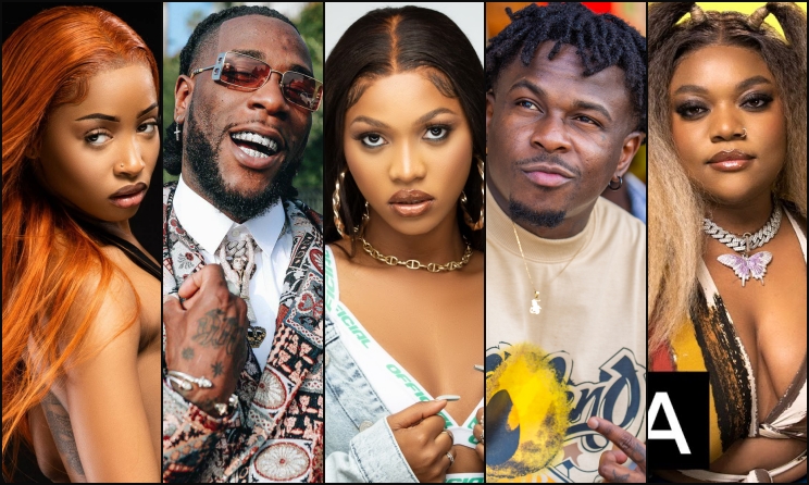 Uncle Waffles, Burna Boy, Spice Diana, Didi B and Libianca.
