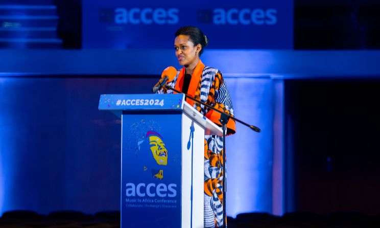 The conference will feature a day programme of discussions, exhibitions and networking sessions at the Aula Theatre, University of Pretoria, on 30 and 31 October. In the photo: Rwandan Minister of State for Youth and Arts Honourable Sandrine Umutoni addressing delegates at ACCES 2024 in Kigali.